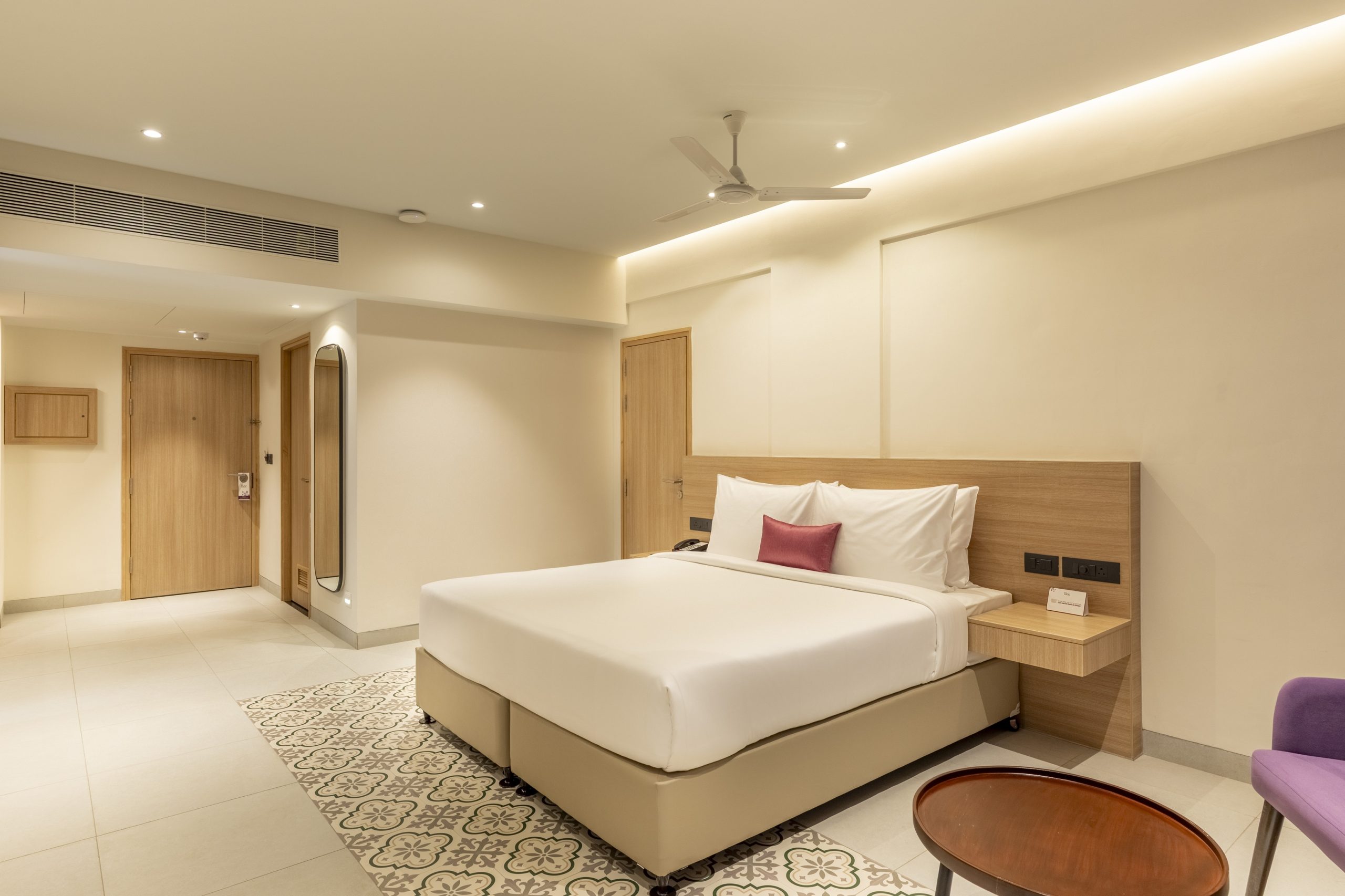 A spacious suite with a separate living area, suited to long stays